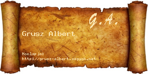 Grusz Albert névjegykártya